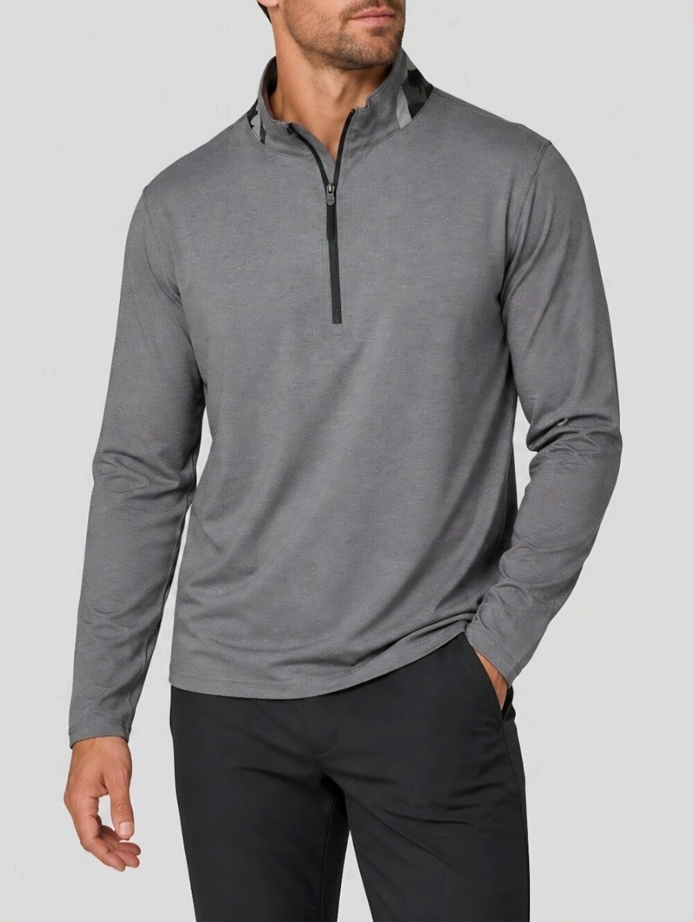 Greyson Guide Sport Mens Gray Moisture Wicking 1/4 Zip Large *Read*